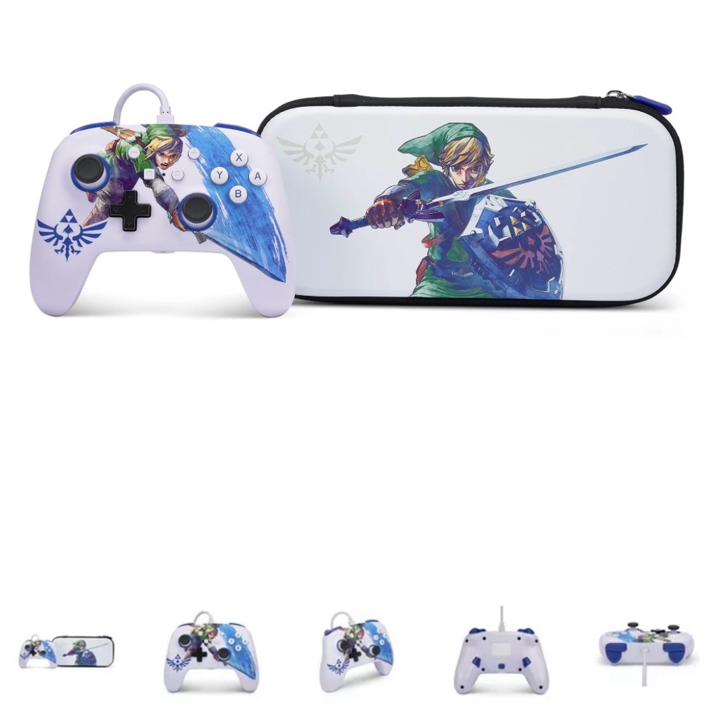 Nintendo Switch Zelda PowerA Enhanced Wired Controller And Slim Case
